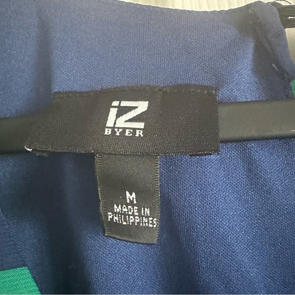 Junior’s Striped Dress with Belt - Navy/Green - Medium - Picture 7 of 7